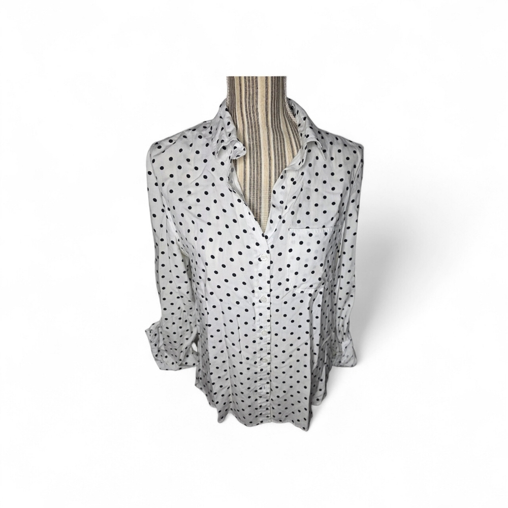 Velvet Heart Women's Black And White Polka Dot Top Size S